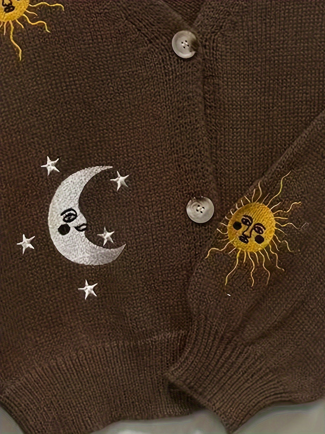 Marisol | Celestial Embroidered Lantern-Sleeve Cardigan