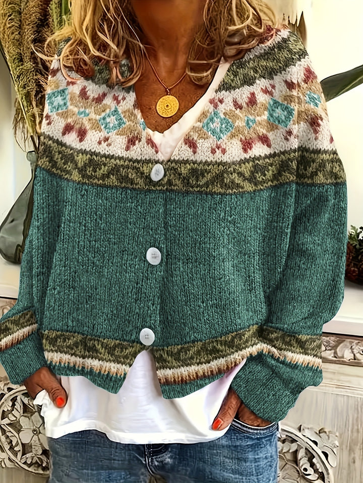 Harlow | Patterned Button-Front Cardigan