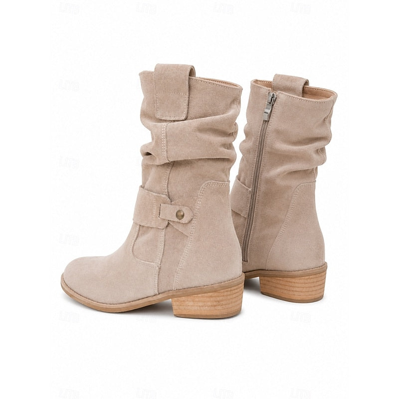 Tessa | Slouchy Buckle Ankle Boots