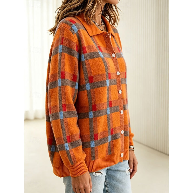 Rosalind | Classic Plaid Button Cardigan