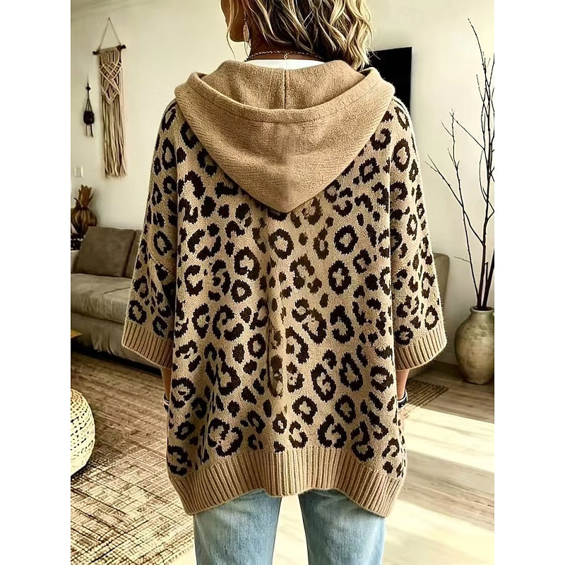 Marlena | Animal Print Hooded Sweater