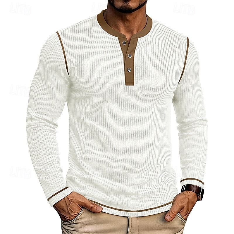 Jared | Ribbed Henley Shirt