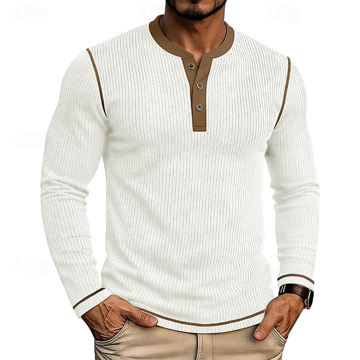 Jared | Ribbed Henley Shirt