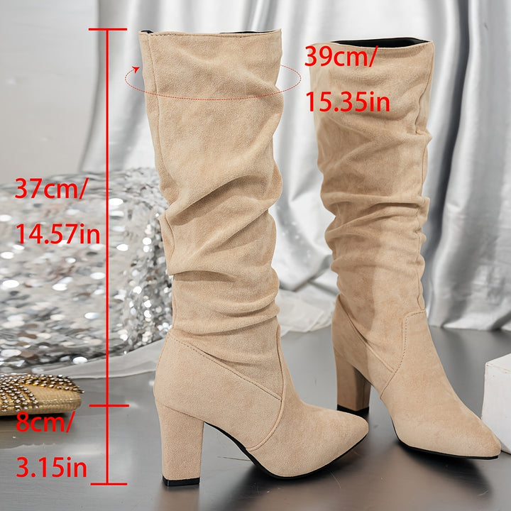 Lorena | Slouch Knee-High Heeled Boots