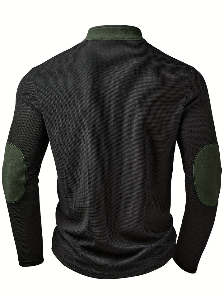 Rory | Textured Colour-Block Quarter-Zip Pullover