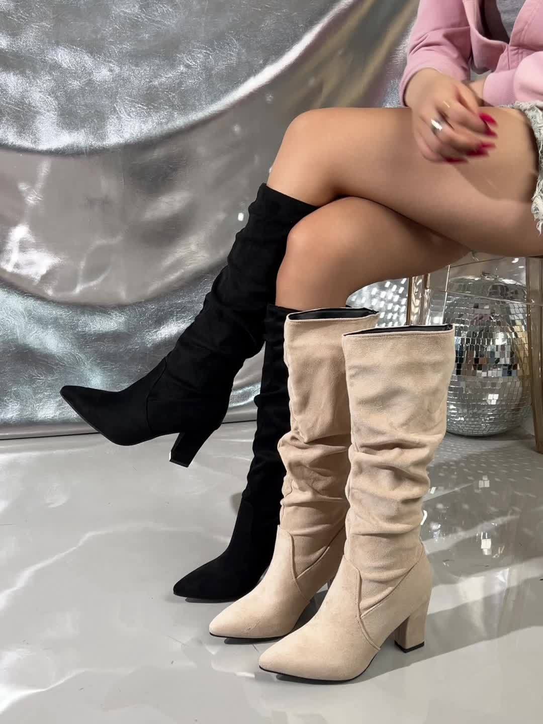Lorena | Slouch Knee-High Heeled Boots