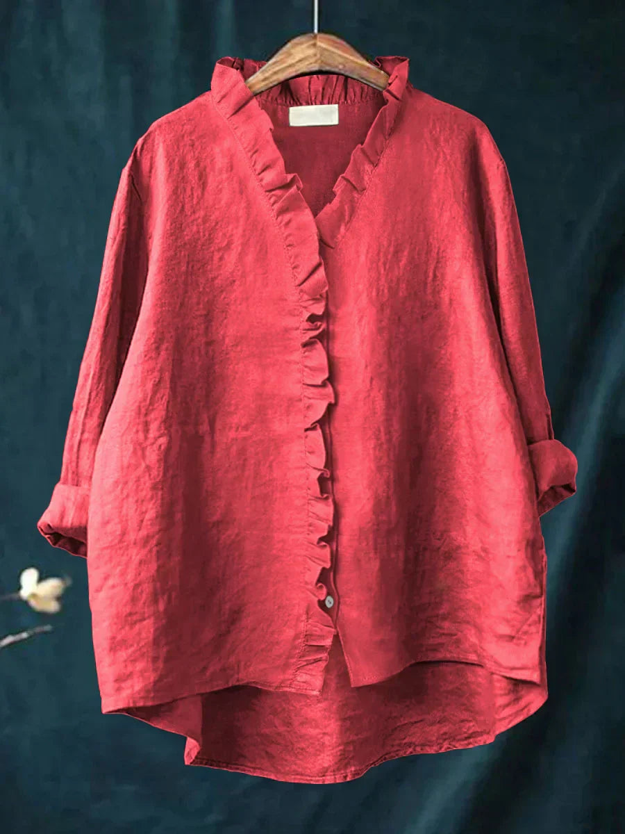 Eliza | Casual Ruffle V-Neck Blouse