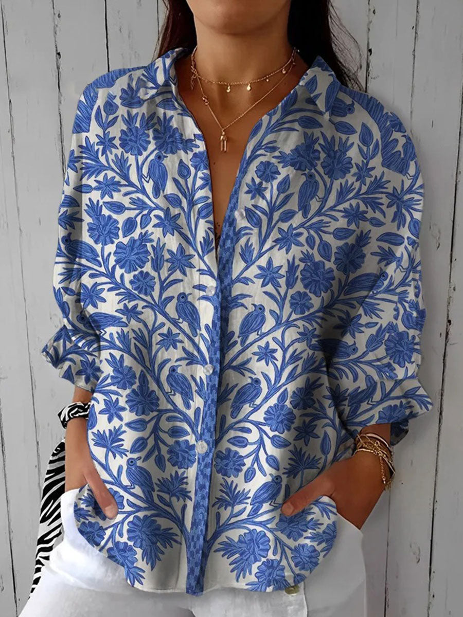 Carol Casual Collar Garden Blouse