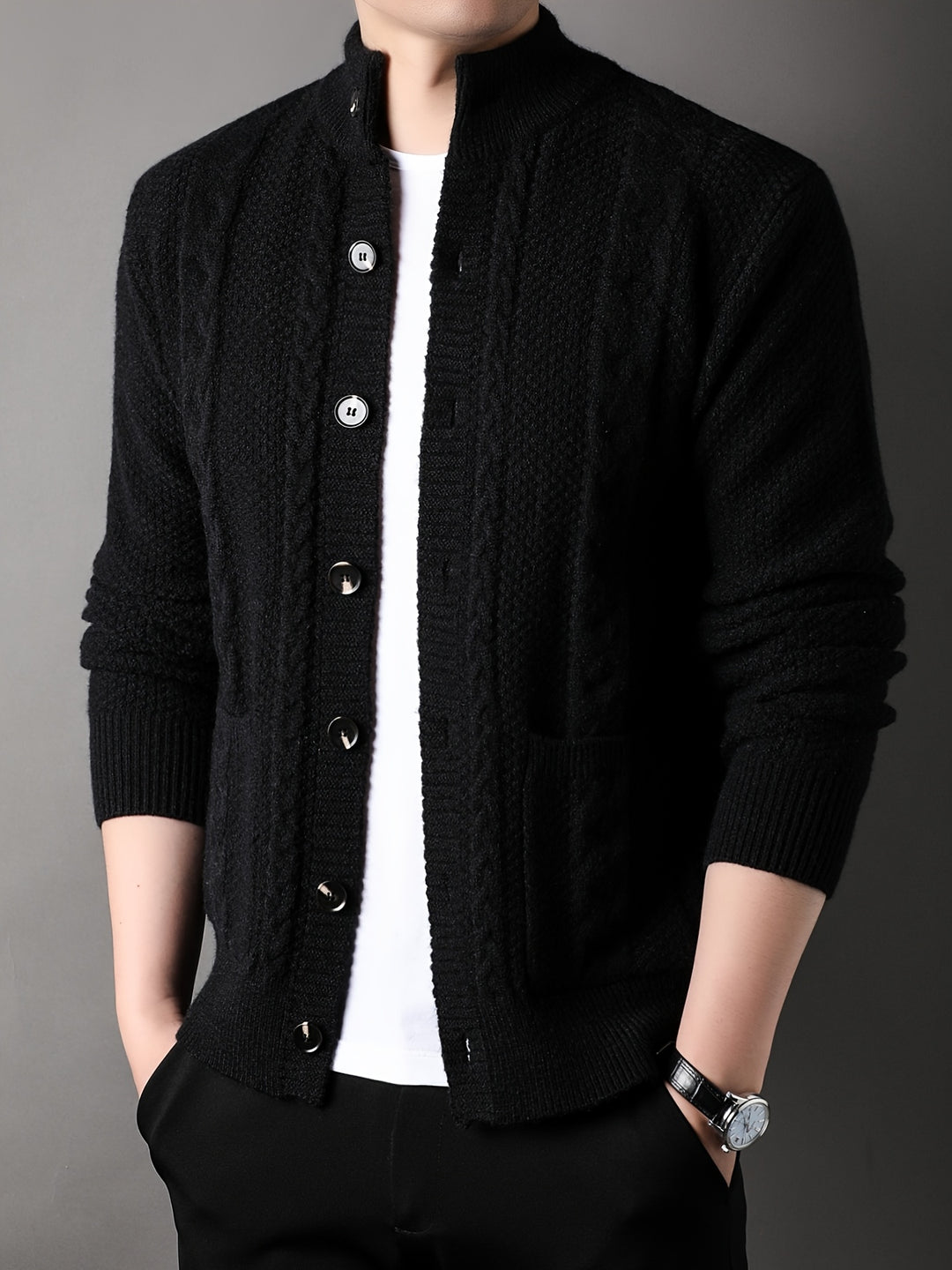 Sinclair | Textured Button-Front Cardigan
