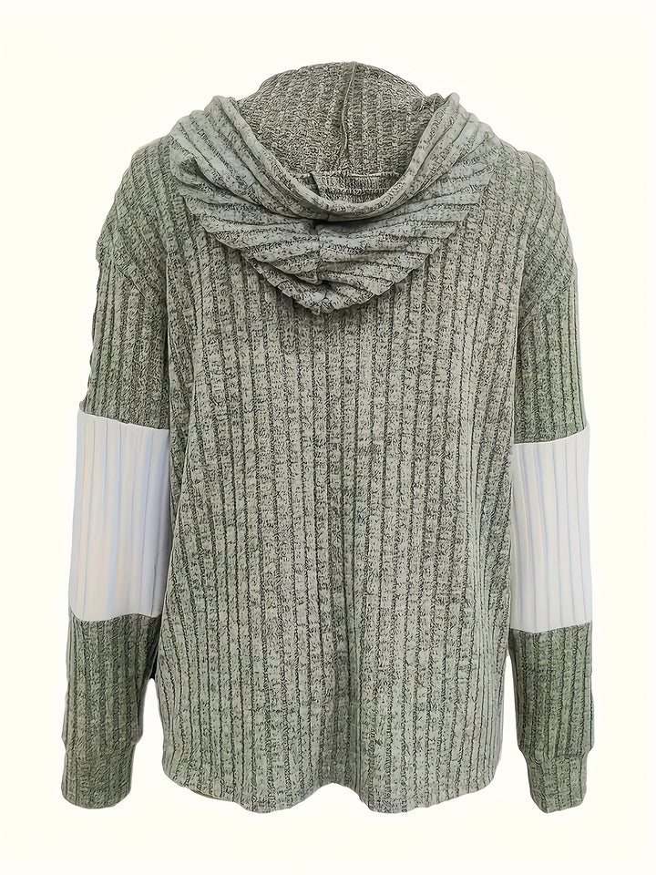Cecilia | Textured Colour-Block Hooded Jacket