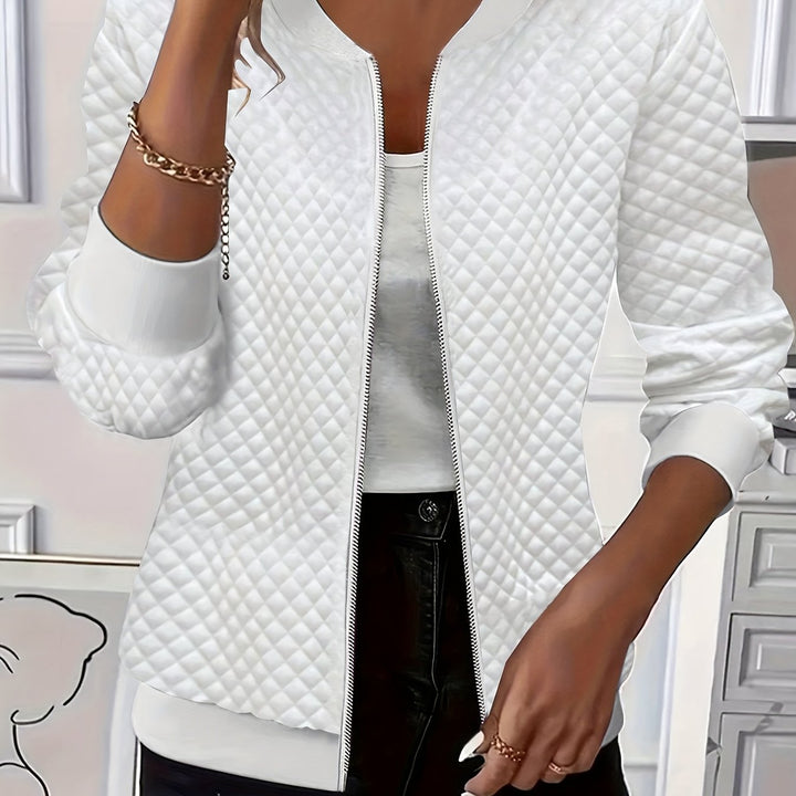 Carolyn | Quilted-Texture Baseball Jacket