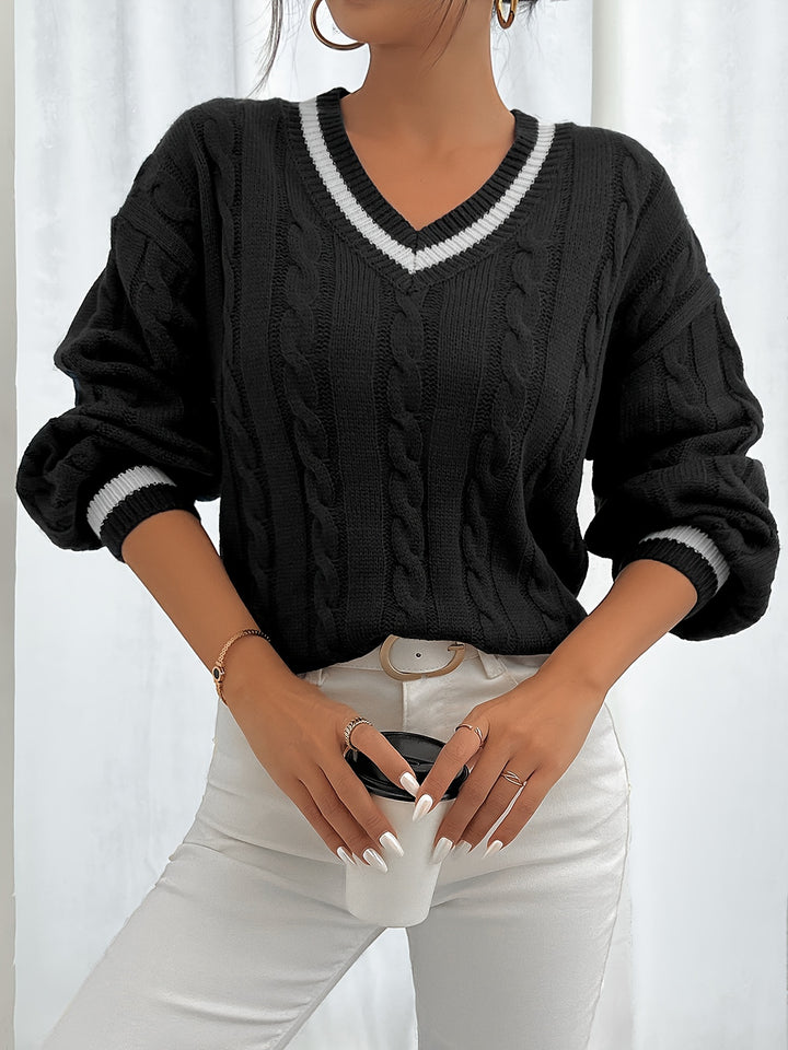 Camryn | Cable-Knit V-Neck Sweater
