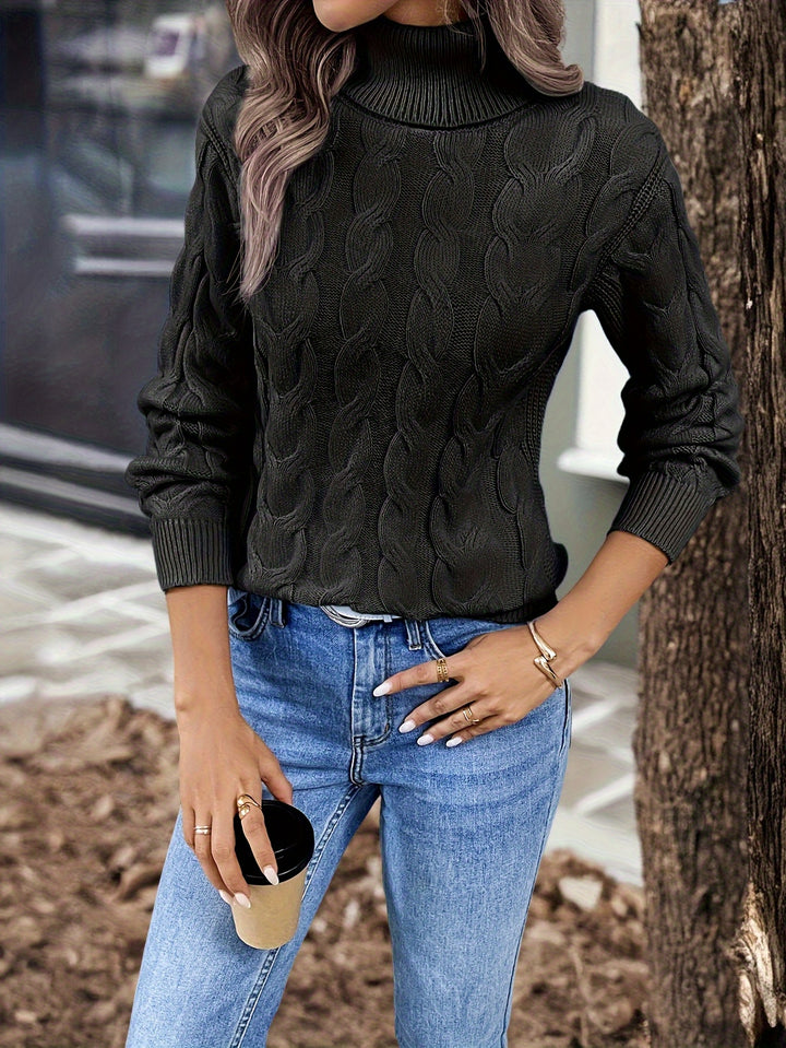 Celeste | Cozy Cable-Knit Turtleneck Sweater