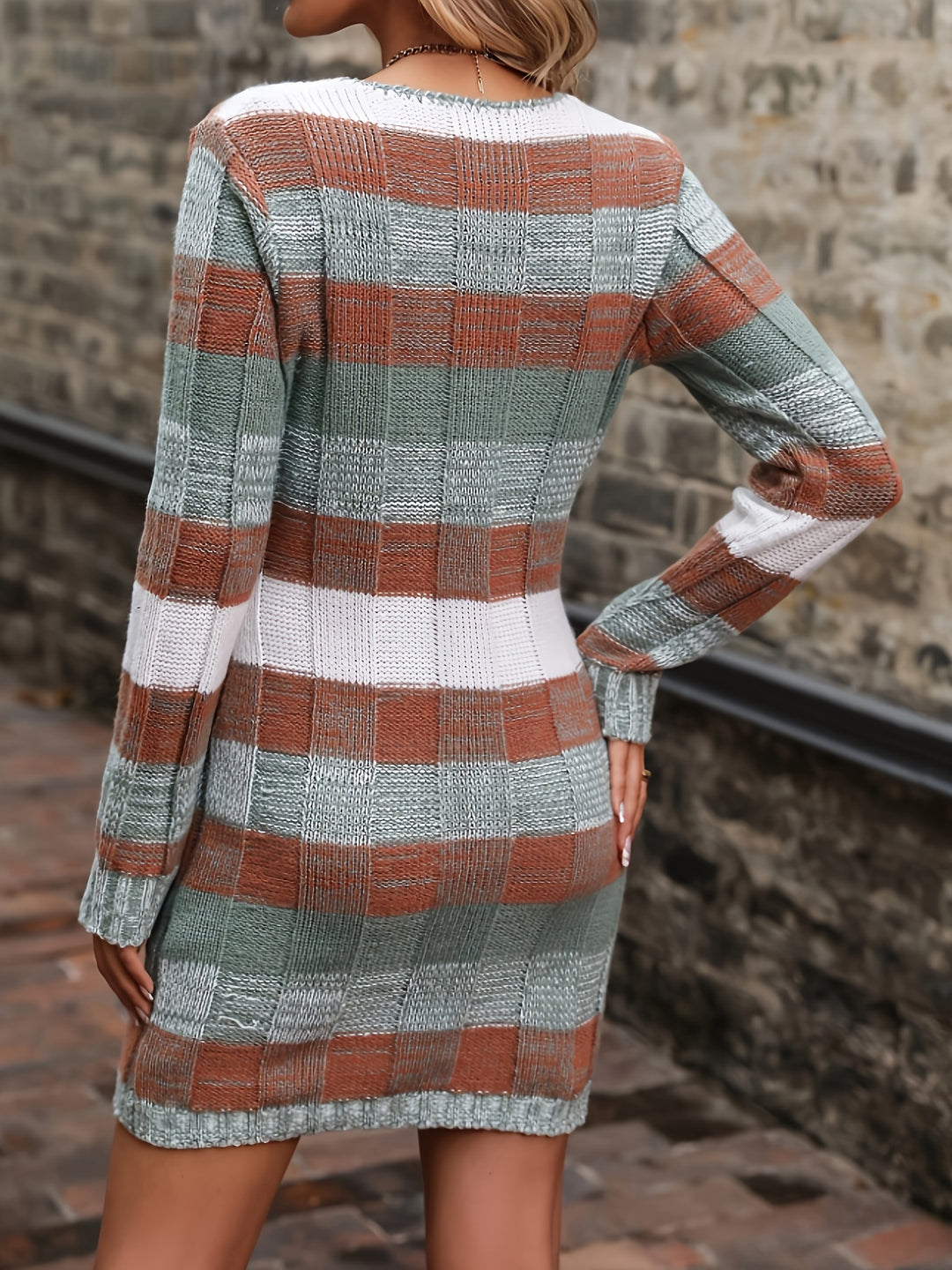 Bernadette | Cozy Color-Block Knit Dress