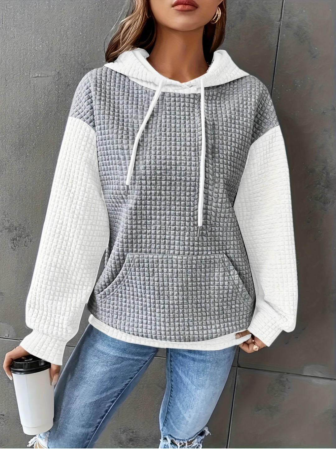 Brenna | Cozy Waffle-Texture Hoodie