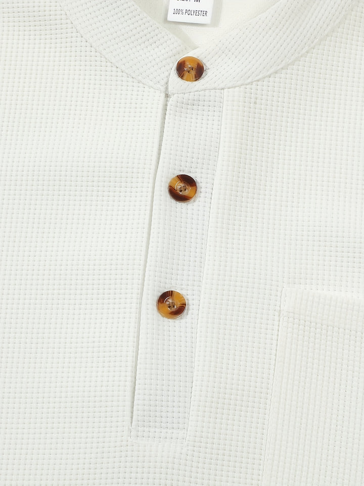 Jonathan | Textured Long Sleeve Henley Shirt