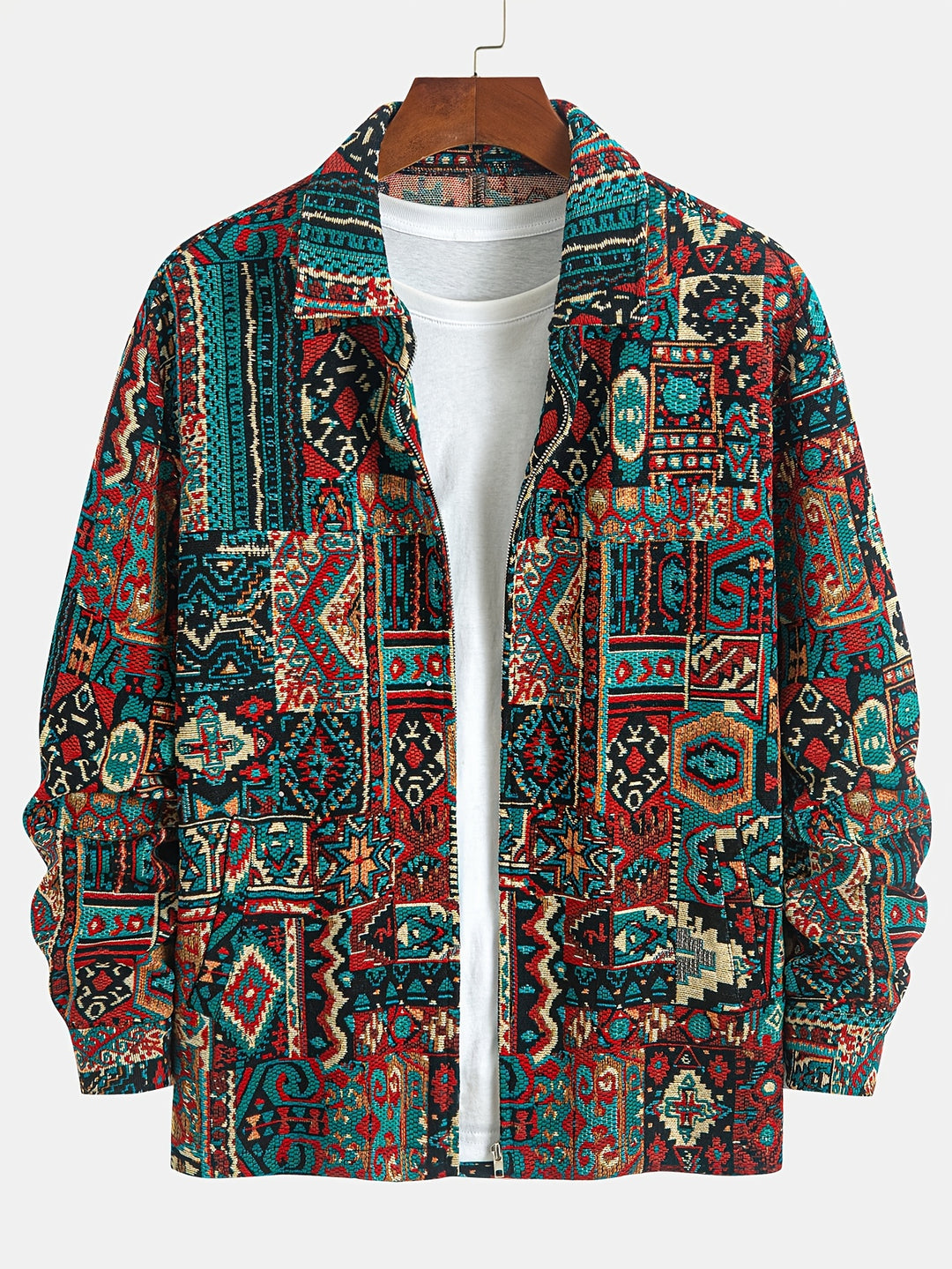 Bryson | Patterned Lapel Zip Jacket