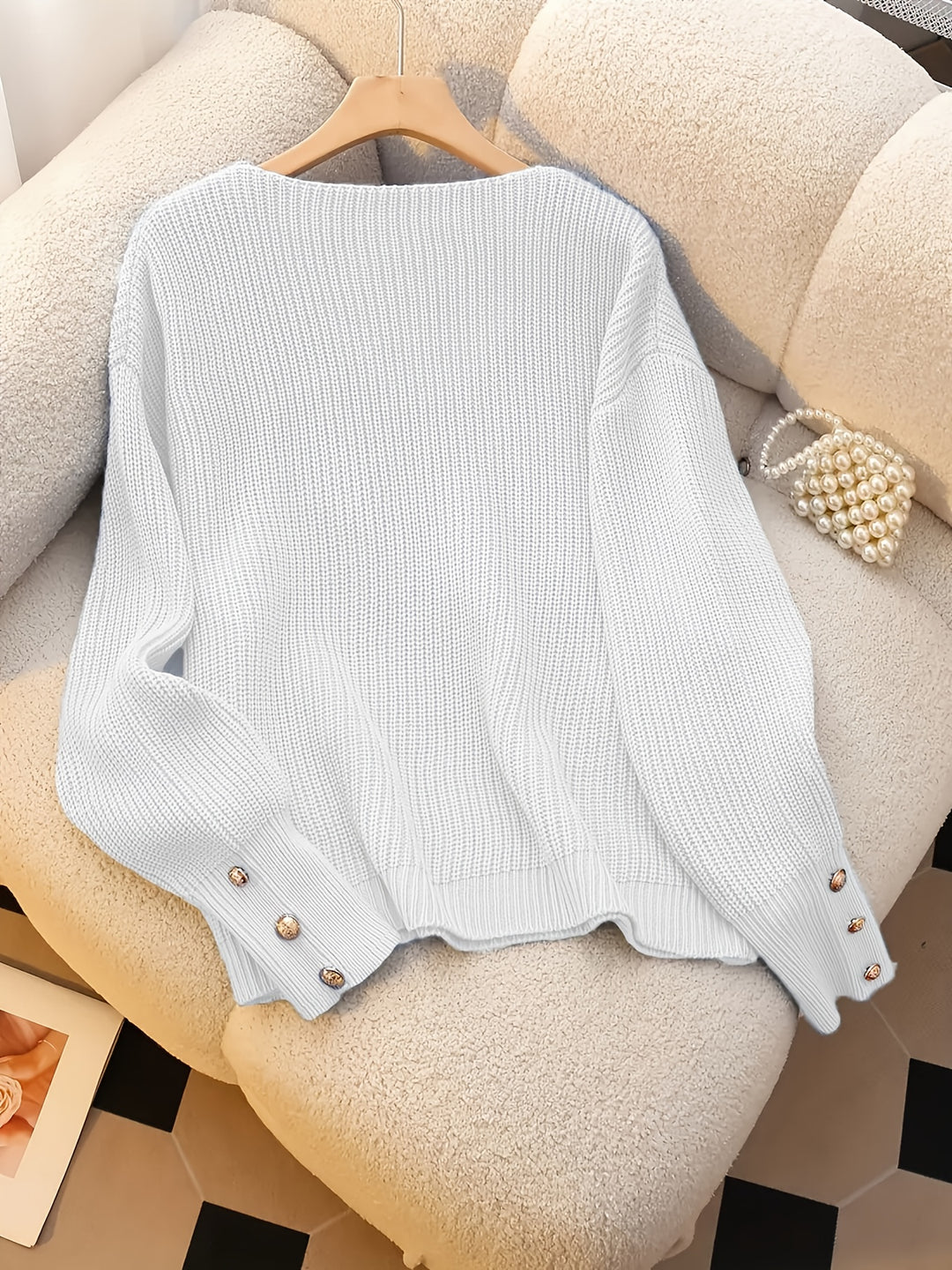 Verity | Ribbed V-Neck Sweater