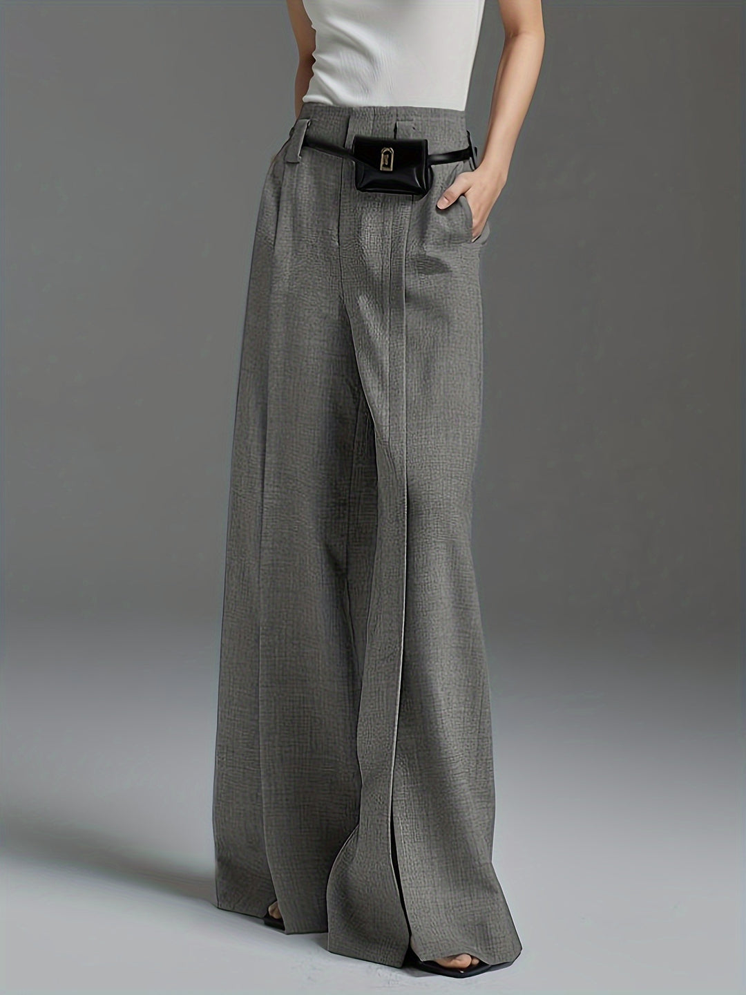 Lorraine | Wide-Leg Slit Trousers