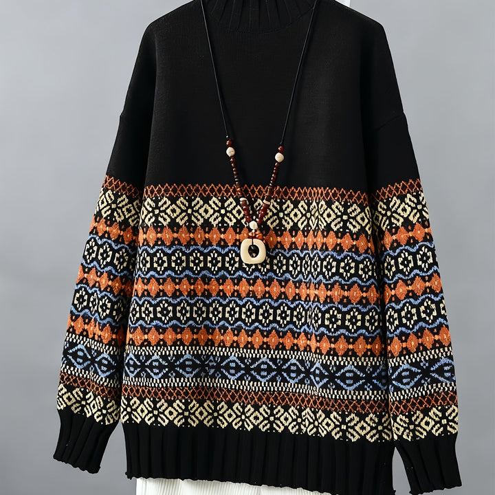 Thea | Vintage Jacquard Loose-Fit Sweater