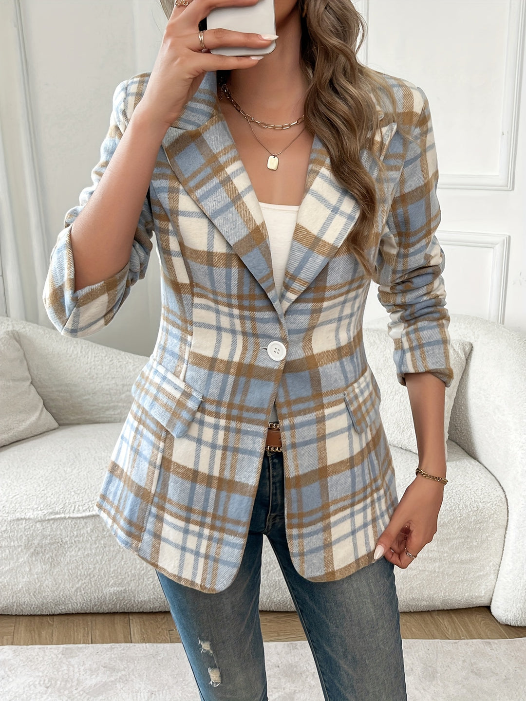 Clementine | Refined Checked Blazer