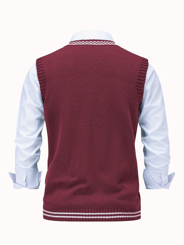 Gideon | Cable-Knit V-Neck Sweater Vest
