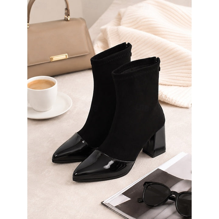 Beatrix | Cap-Toe Chunky Heel Ankle Boots