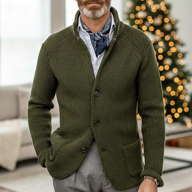 Archer | Textured Stand-Collar Cardigan