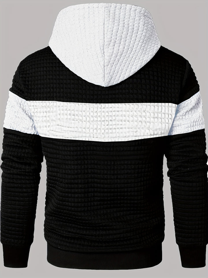 Hayes | Textured Colour-Block Hoodie
