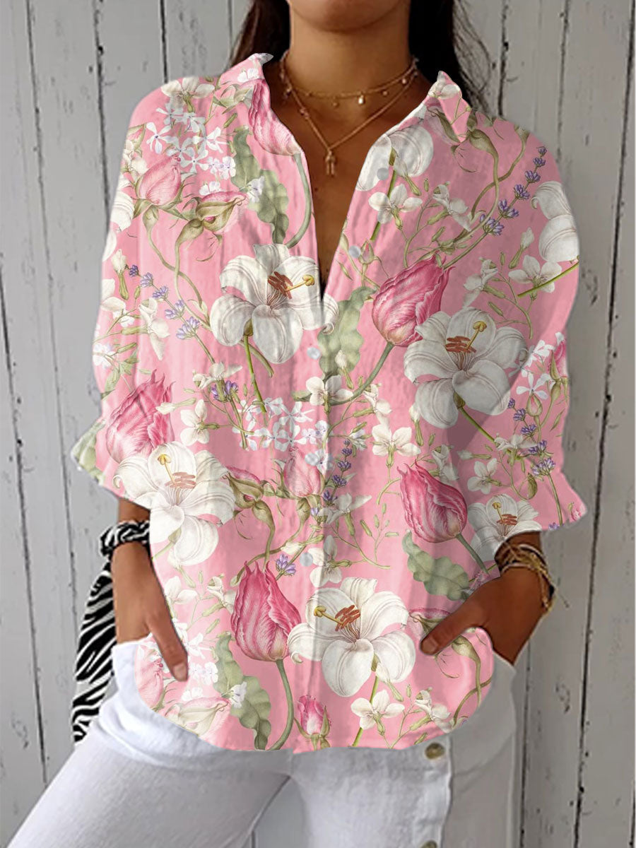 Nancy Elegant Floral Bloom Blouse