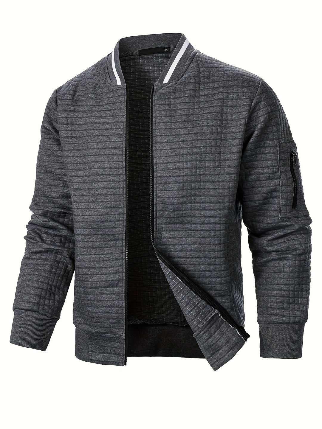 Raymond | Textured Zip-Up Bomber Jacket