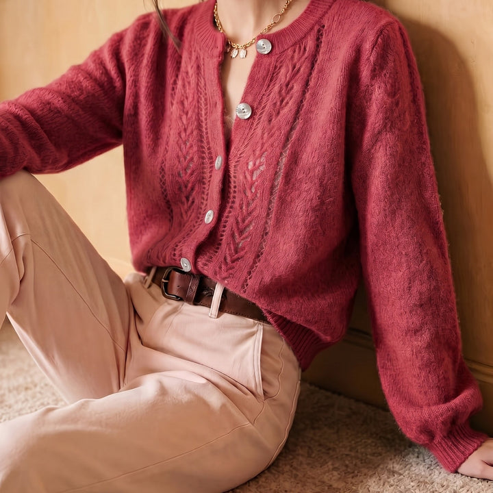 Adeline | Softly Textured Round-Neck Cardigan