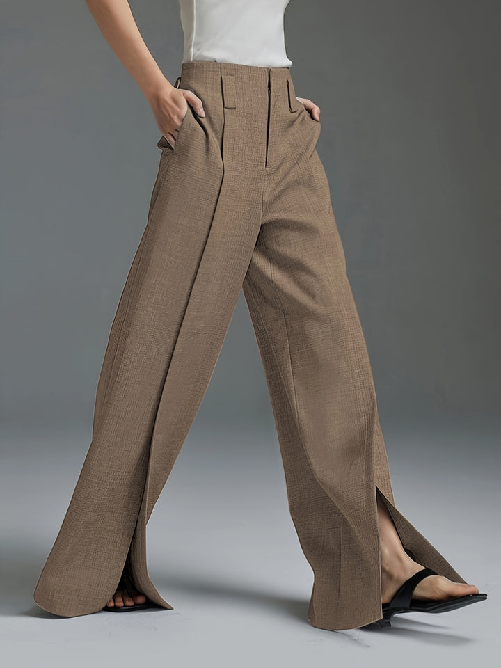 Lorraine | Wide-Leg Slit Trousers