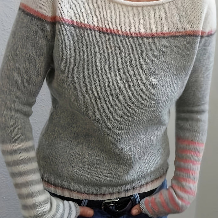 Francesca | Color-Block Boat Neck Sweater