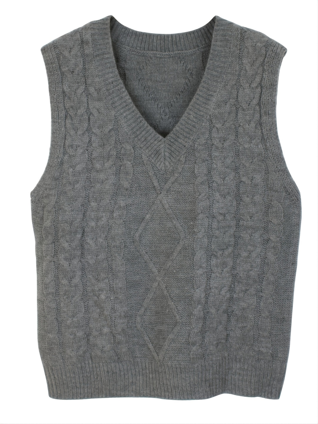 Cora | Cozy Cable-Knit V-Neck Sweater Vest