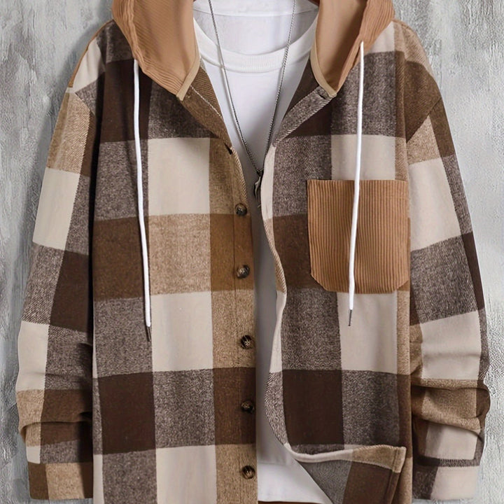 Barnaby | Checked Hooded Overshirt Jacket