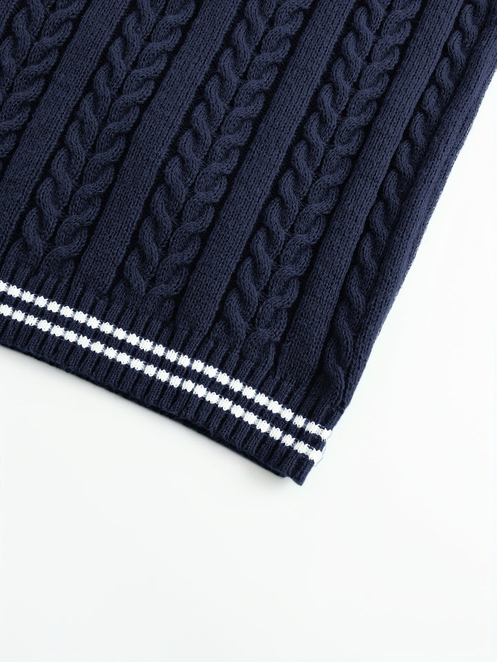 Gideon | Cable-Knit V-Neck Sweater Vest