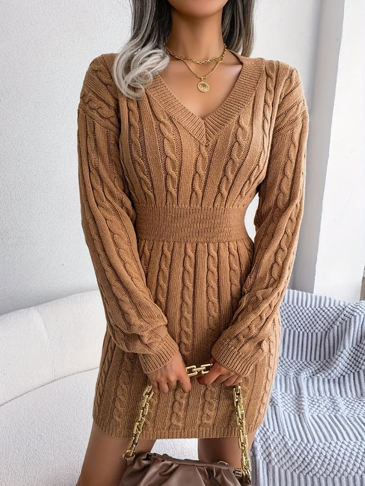 Felicity | Cable-Knit Peplum Sweater Dress