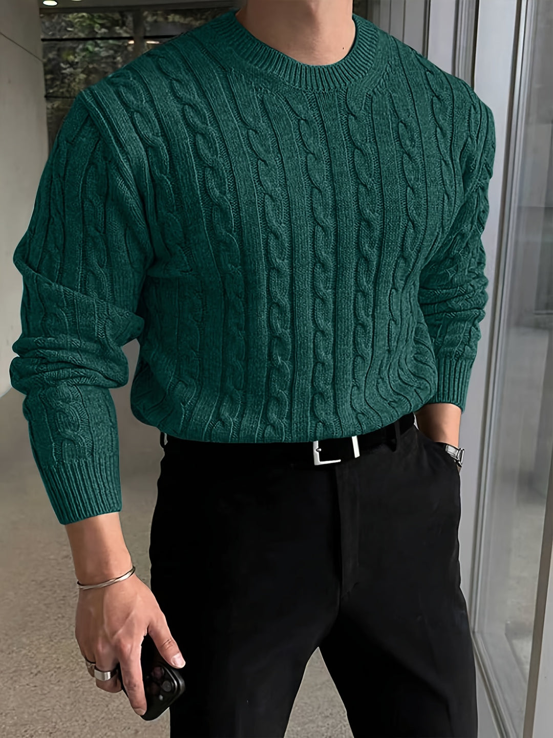 Jonas | Cable Knit Crew Neck Sweater