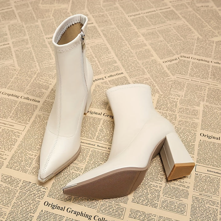 Josephine | Pointed-Toe Chunky Heel Ankle Boots