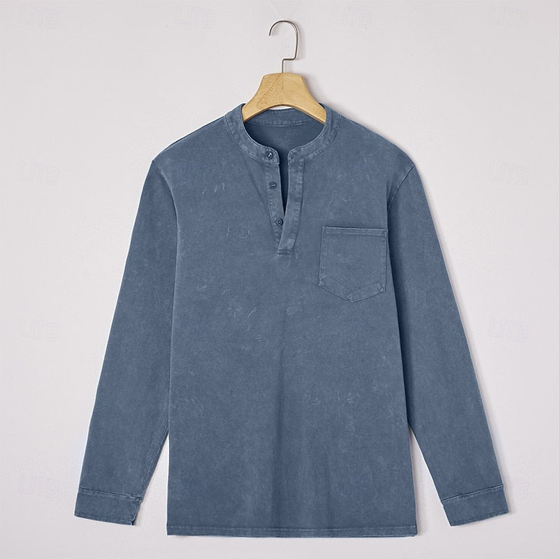 Blaine | Vintage Washed Henley Shirt
