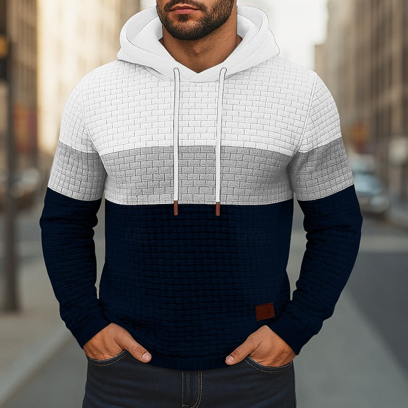 Hollis | Color-Block Textured Hoodie