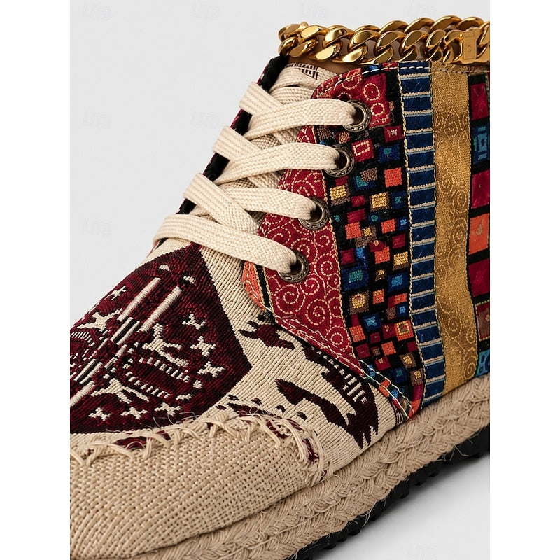 Talia | Boho Patterned High-Top Sneakers