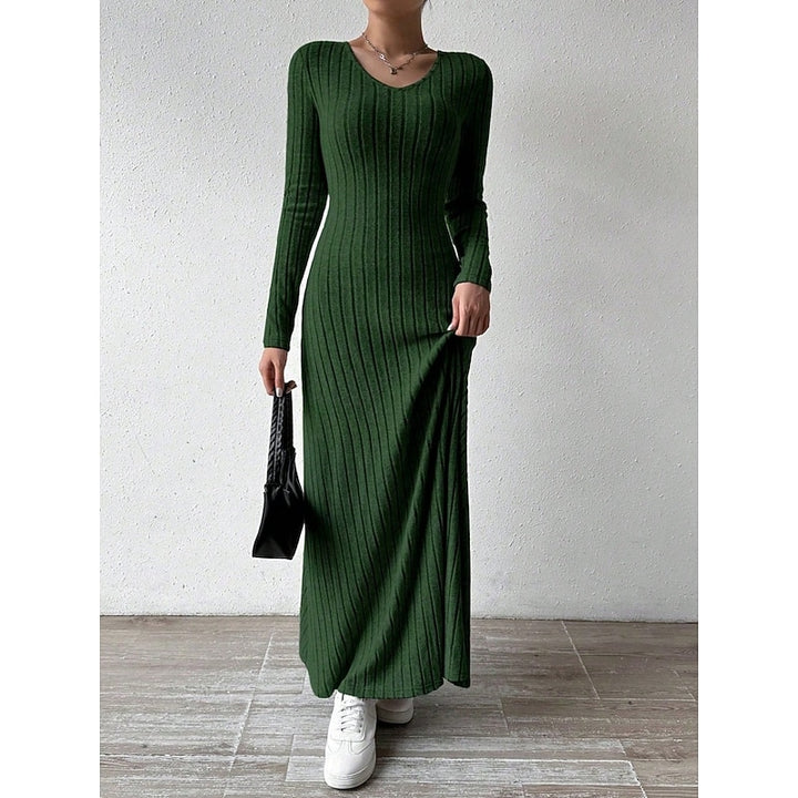 Willa | Ribbed Long-Sleeve Maxi Dress