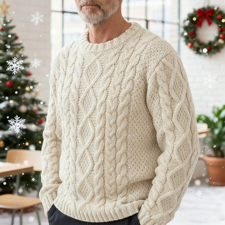 Ellis | Cable Knit Crew Neck Sweater