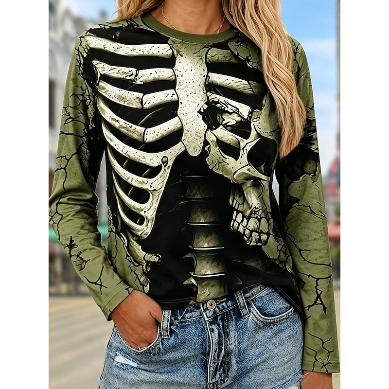 Bianca | Halloween Skeleton Long Sleeve Top