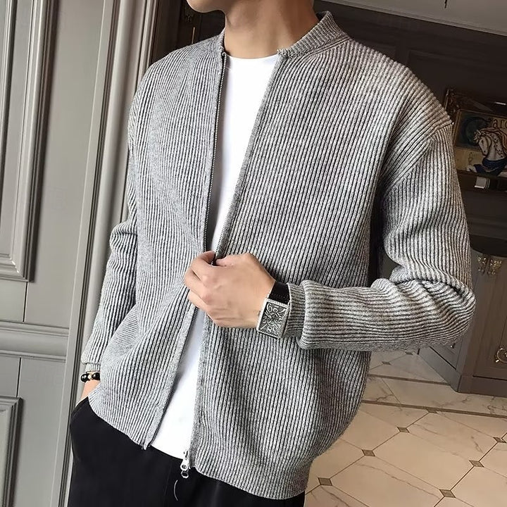 Nigel | Ribbed Zip-Front Cardigan