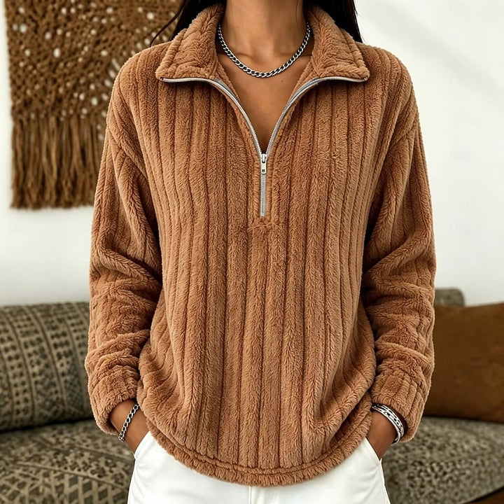 Elodie | Cozy Textured Quarter-Zip Pullover