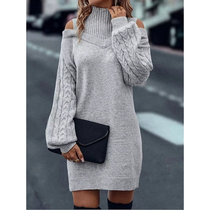 Winifred | Cold-Shoulder Turtleneck Sweater Dress