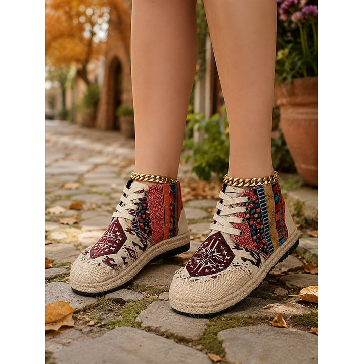 Talia | Boho Patterned High-Top Sneakers